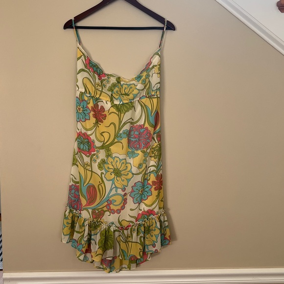 Fleurish floral multi color summer dress On straps. Size L - Picture 1 of 9